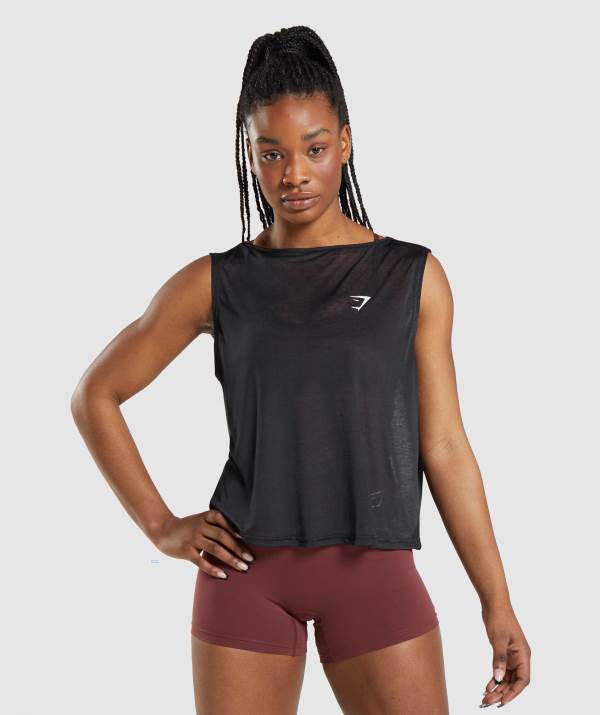 Damske Tielko Gymshark Training Oversized Čierne | GC3709468